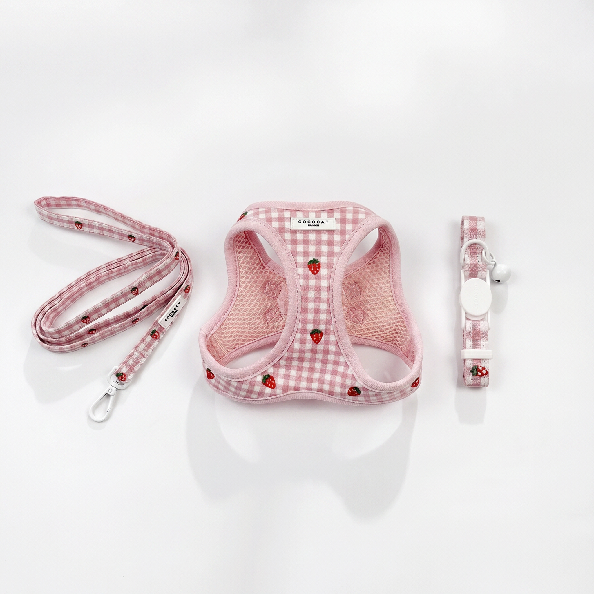 Cat Harness, Lead and Collar Bundle - Strawberry Picnic